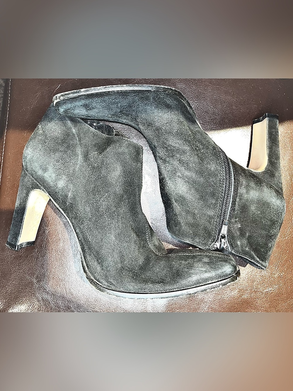 The Worthington Suede Pointed Ankle Boots - Charcoal